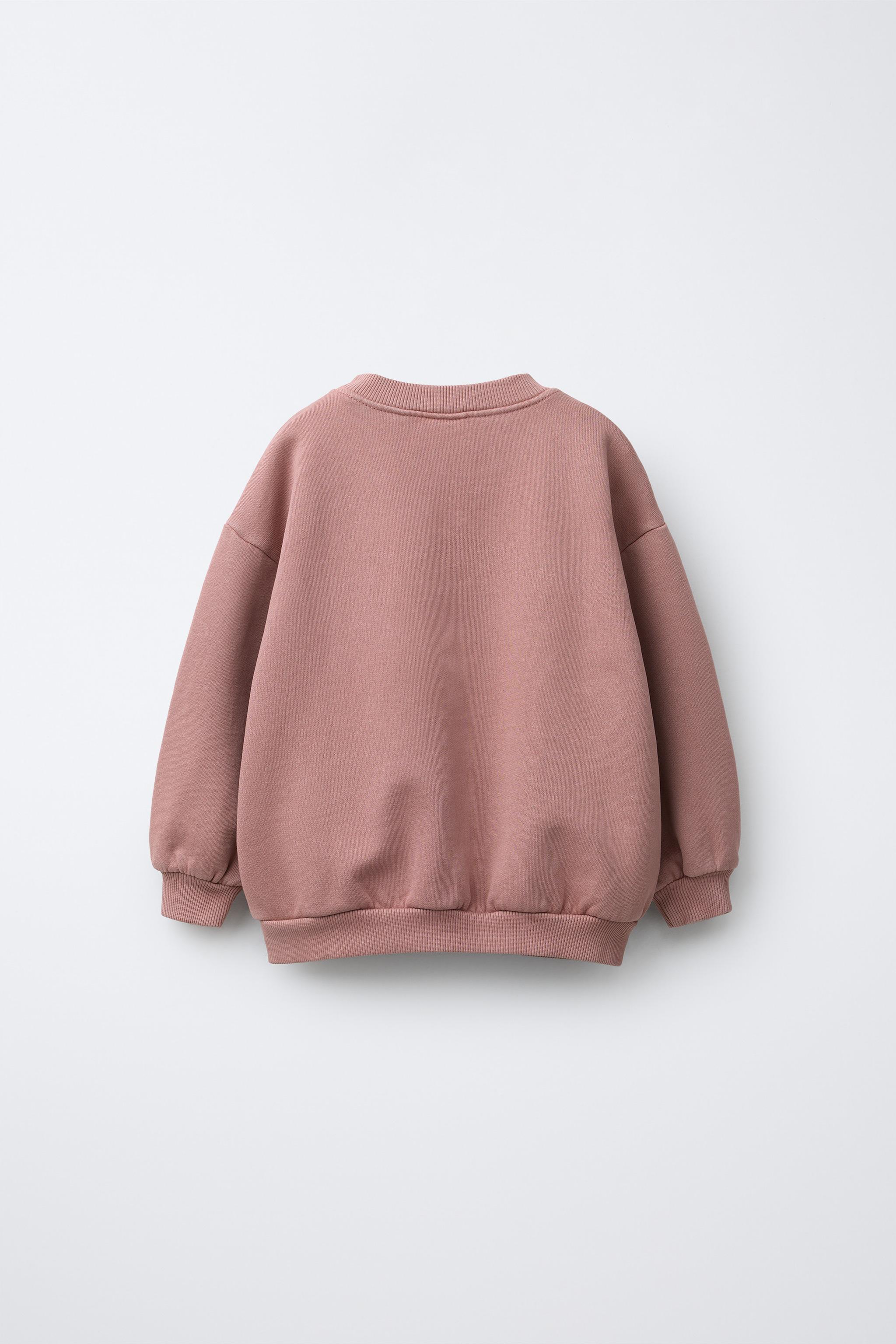 テキストプリントスウェットシャツ - パウダーピンク | ZARA Japan / 日本