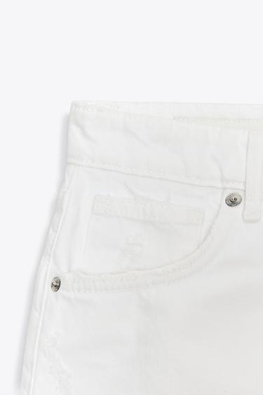 SHORT EN DENIM TRF COURBÉ TAILLE HAUTE - Blanc de Zara - Image 7