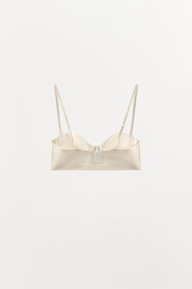 UNDERWIRED BRA WITH POLYAMIDE - Oyster-white by Zara - Image 3