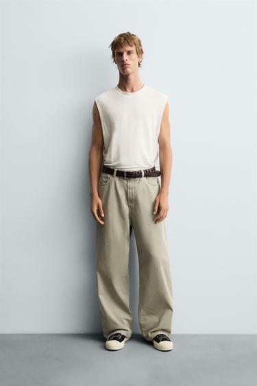 JEANS BAGGY FIT - Khaki de Zara