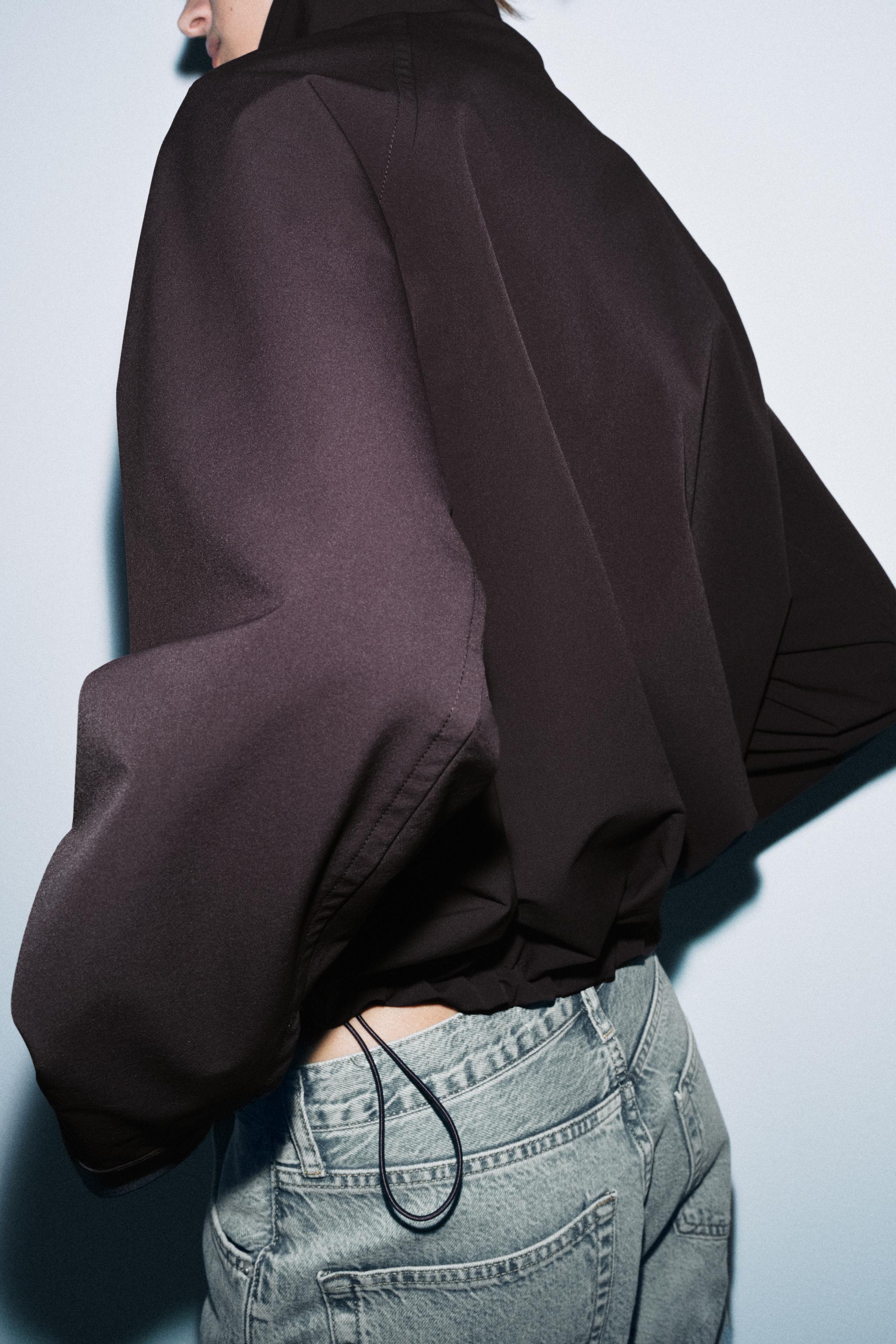 BLOUSON BOMBER OVERSIZE À FERMETURE ÉCLAIR