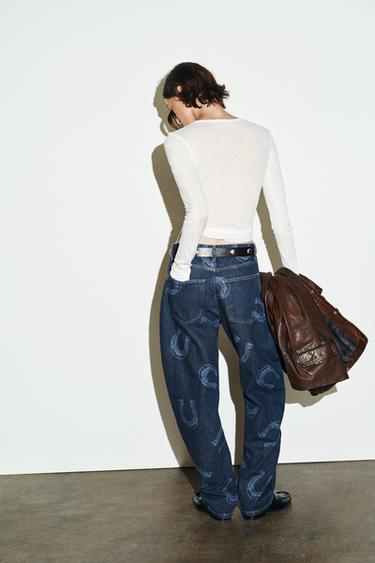 JEAN BARREL TRF FERS À CHEVAL TAILLE HAUTE - Bleu marine de Zara - Image 5