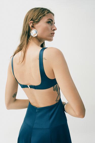 BALLOON MIDI DRESS - Duck green by Zara - Image 6