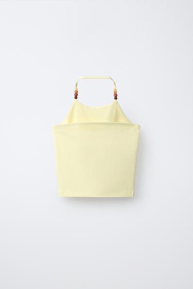 TOP HALTER FANTAISIE - Jaune de Zara - Image 1