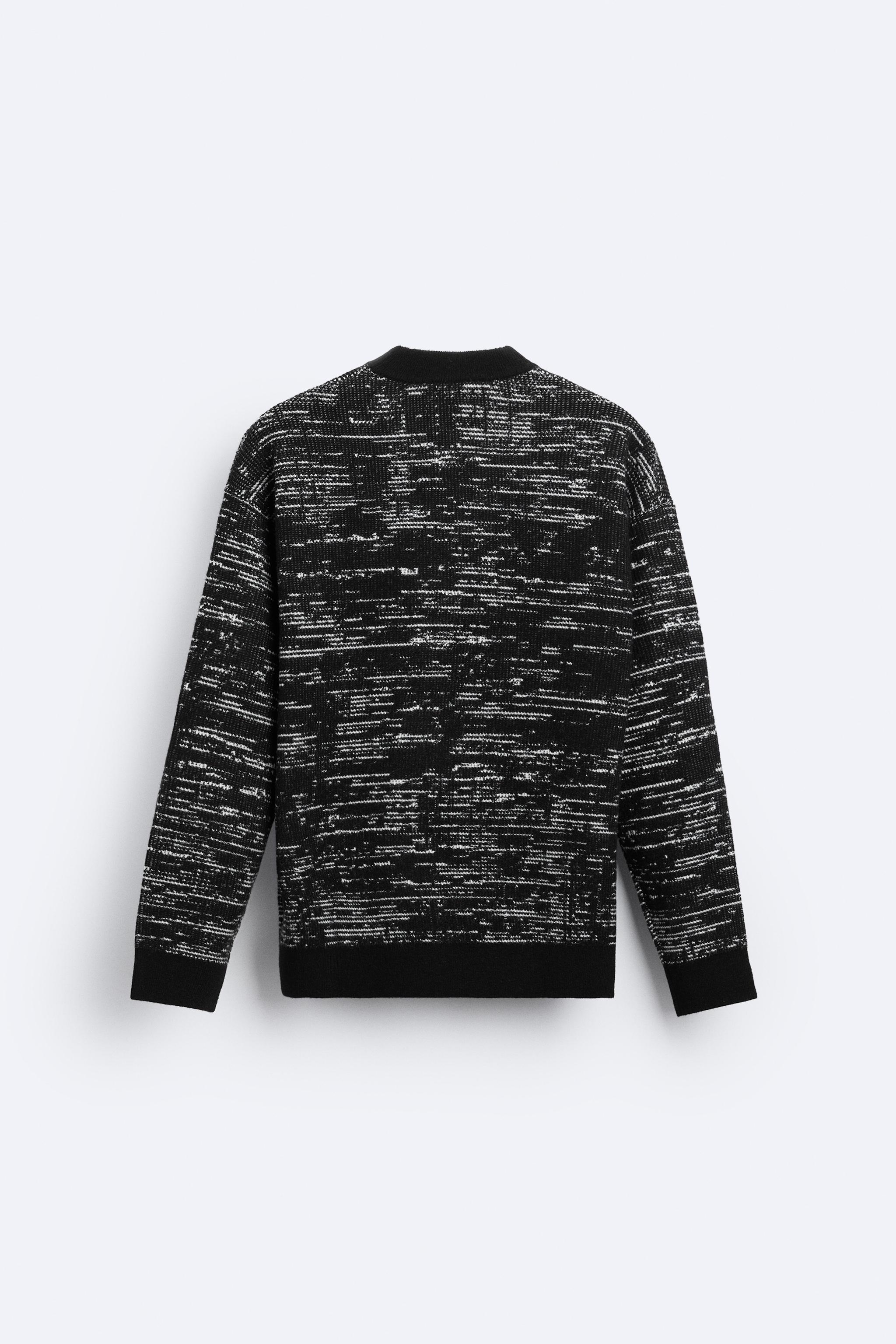コントラスト ジャカード セーター - ブラック | ZARA Japan / 日本
