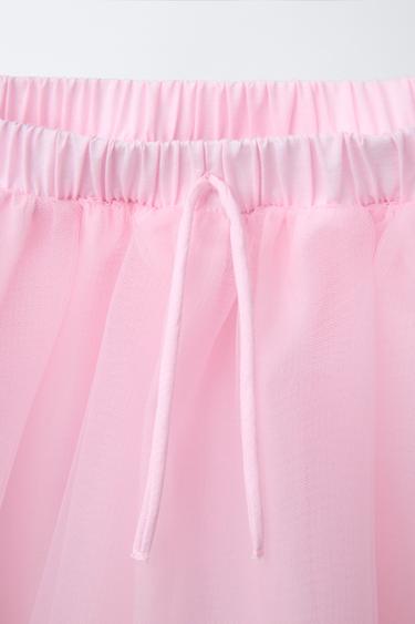 EMBROIDERED TULLE DOUBLE LAYER SKIRT - Pastel pink by Zara - Image 2