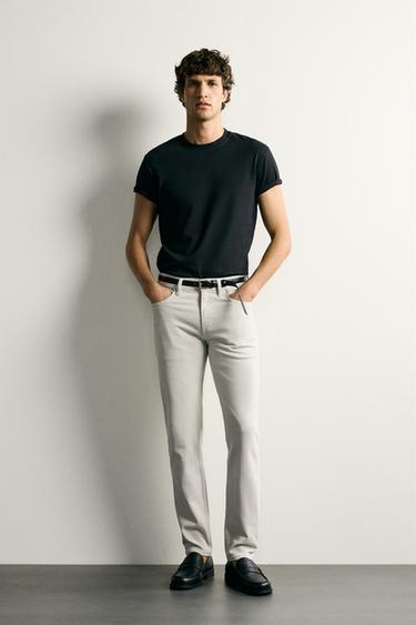 BASIC SLIM FIT JEANS - Ecru by Zara