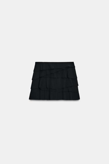 JUPE-PANTALON À VOLANTS - Noir de Zara - Image 5