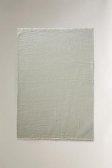 Zaras JACQUARDPLÄD MED STRUKTUR - Grön - Bild 0