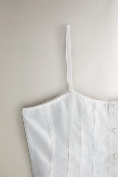 TOP COTON COUTURES - Blanc de Zara - Image 2