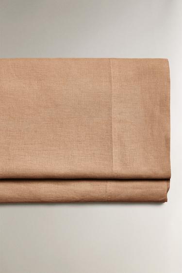 LENZUOLO DI SOPRA IN LINO SLAVATO (140 G/M²) - cammello di Zara