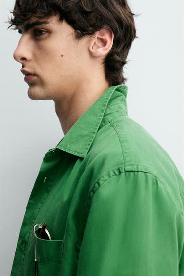 CHEMISE REGULAR FIT LYOCELL - COTON - Vert moyen de Zara - Image 5
