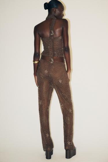 TOP FOULARD FANTAISIE - Chocolat de Zara - Image 4