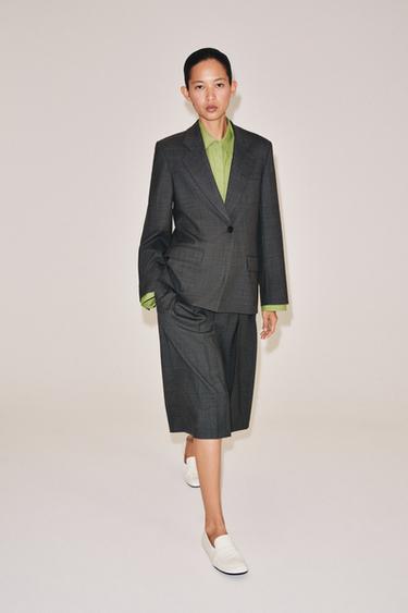 BERMUDA LARGA CON LANA ZW COLLECTION - Gris vigoré de Zara