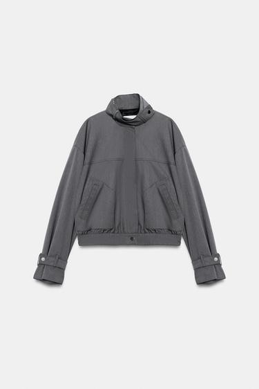 CAZADORA CUELLO SUBIDO - Gris de Zara - Imagen 0