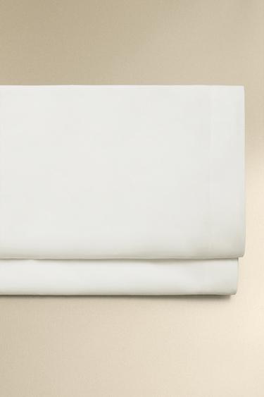 DRY FEEL COTTON PERCALE FLAT SHEET (500 THREAD COUNT) - White by Zara