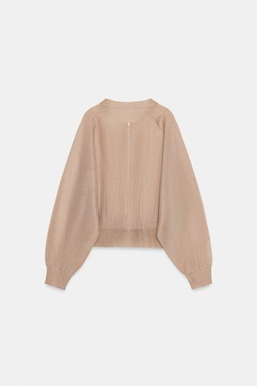 BOMBER EN MAILLE - Beige rosé de Zara - Image 9