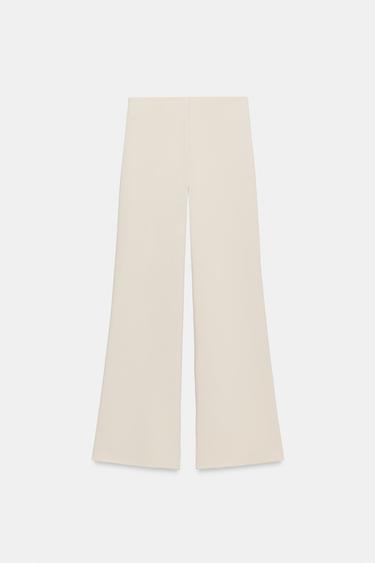 PANTALON LARGE STRETCH - Écru de Zara - Image 5