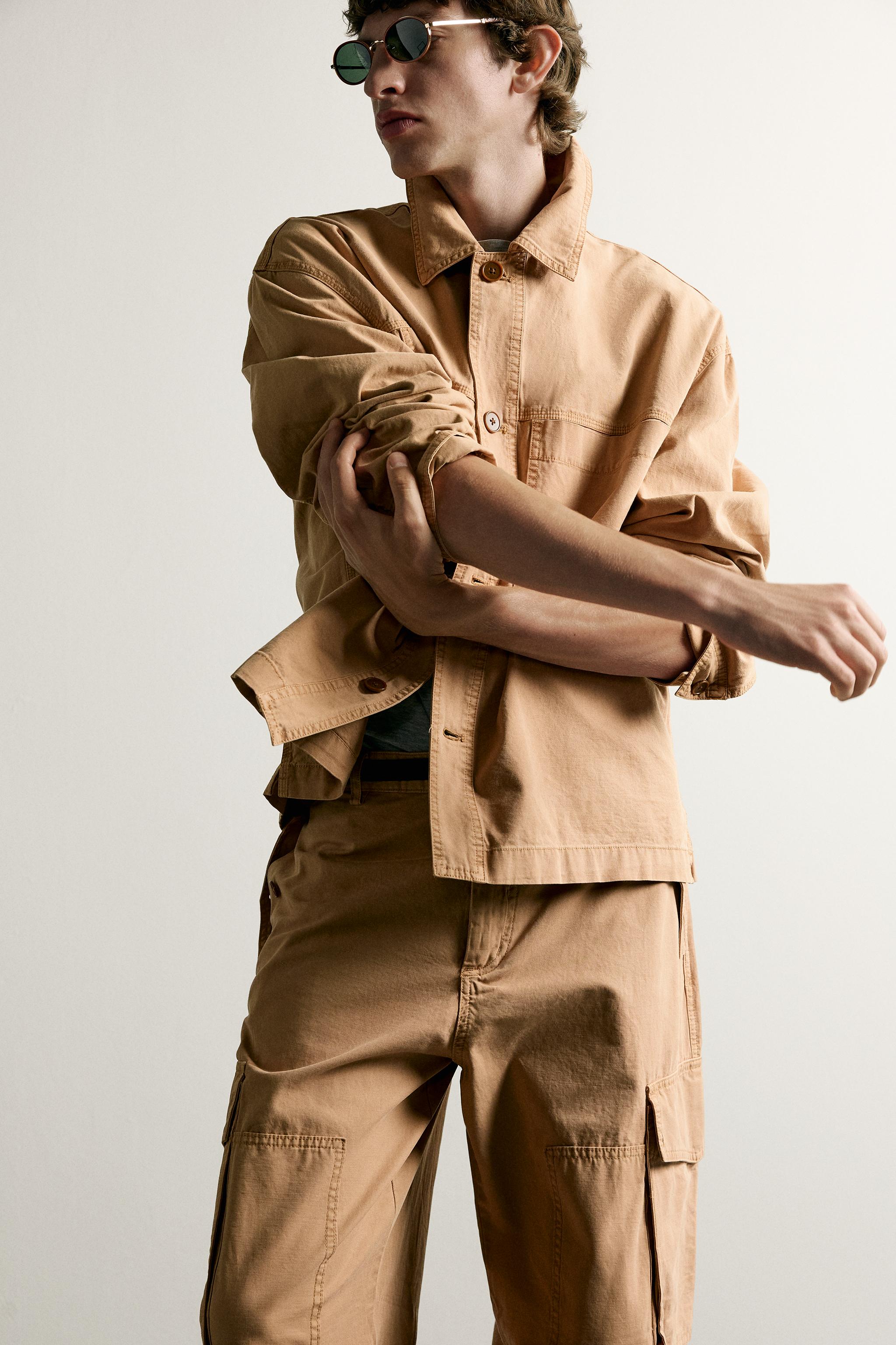 Zara CEPLİ RELAXED FIT İNCE CEKET görsel 6