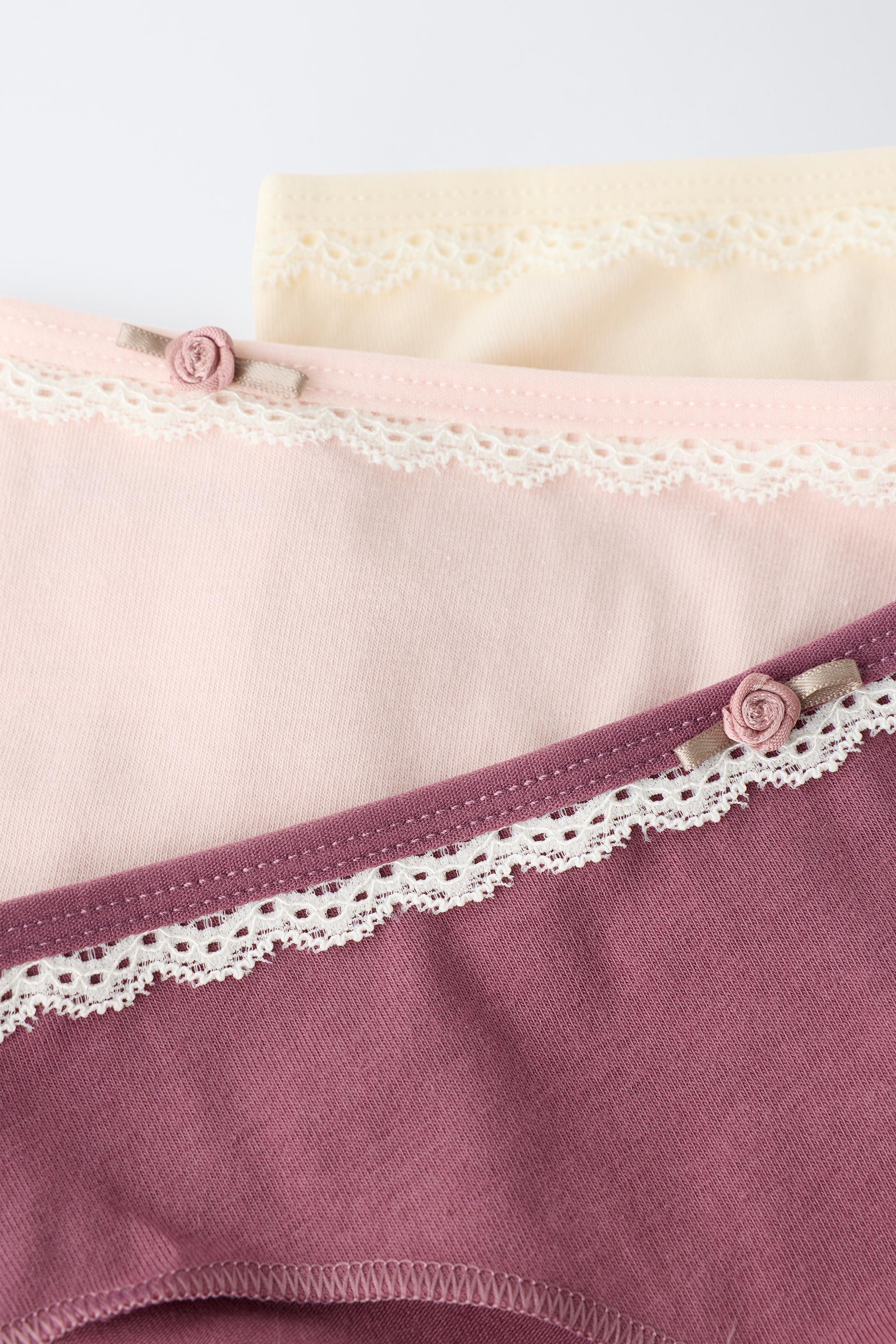 6-14 ANS / LOT DE SIX CULOTTES DENTELLE ET FLEUR