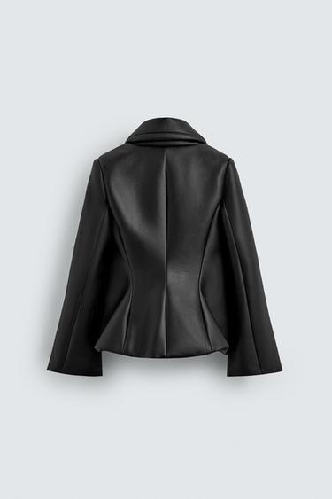 FITTED LEATHER EFFECT BLAZER HARRY LAMBERT FOR ZARA X DISNEY - Black by Zara - Image 2