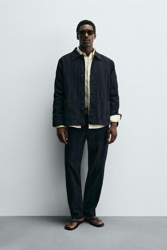 STRIPED JACQUARD OVERSHIRT