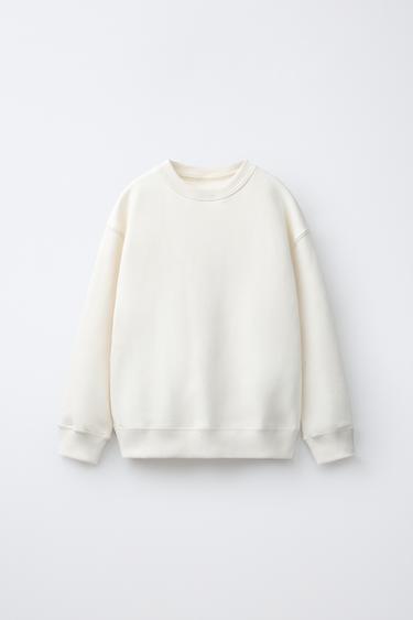 Zara PLAIN SWEATSHIRT - Ecru