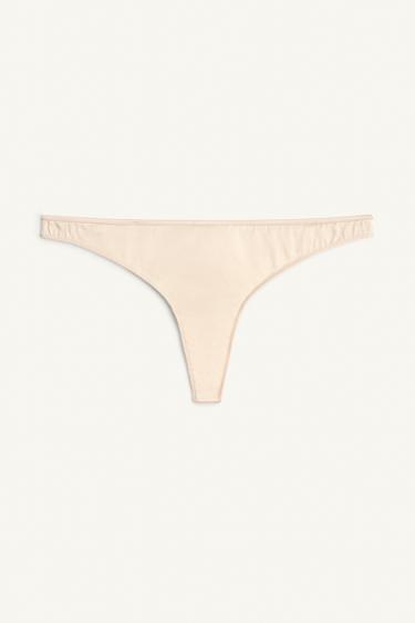 Zara LIMITED EDITION SILK MINIMAL THONG - Pastel pink - Image 0