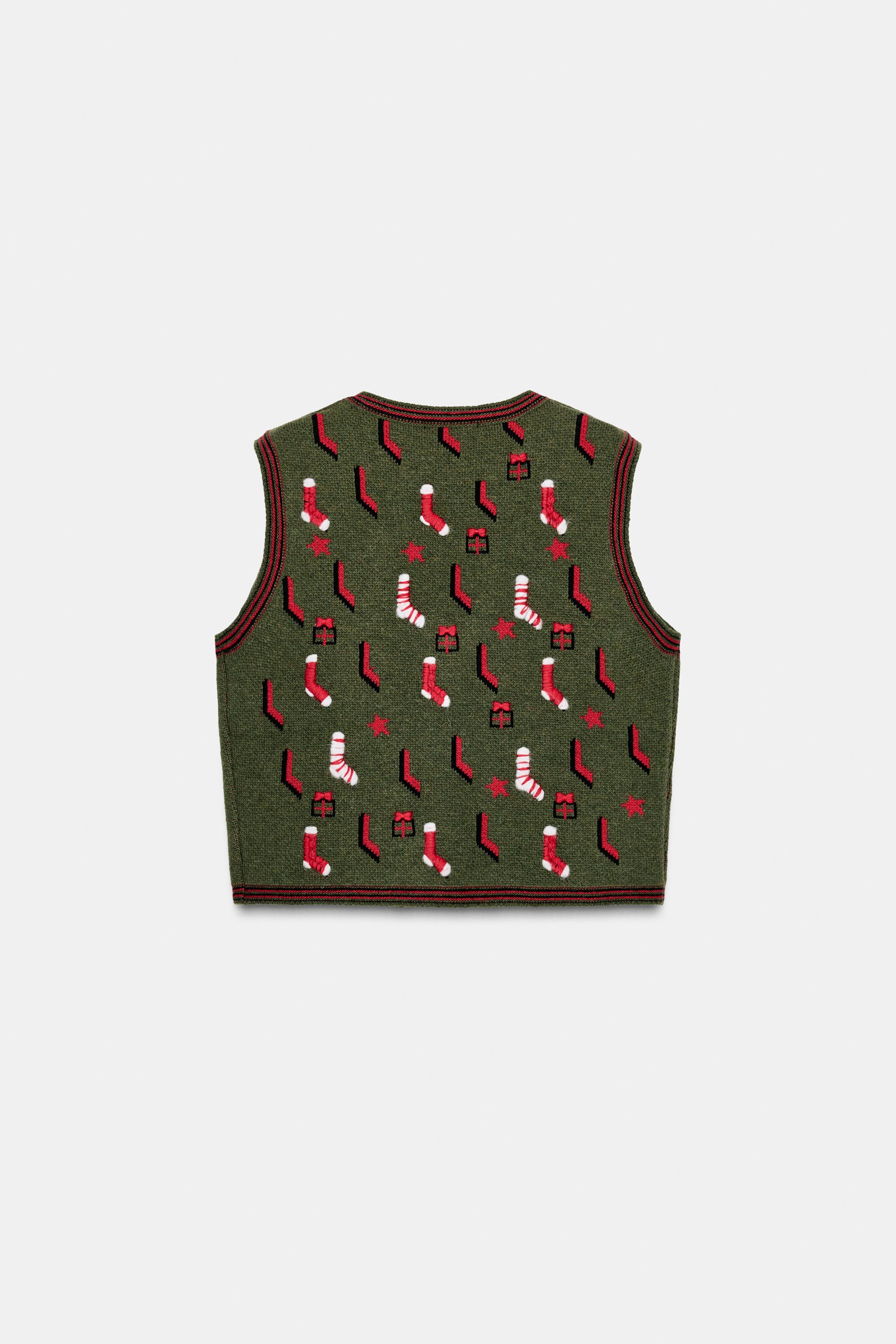 EMBROIDERED CHRISTMAS KNIT VEST