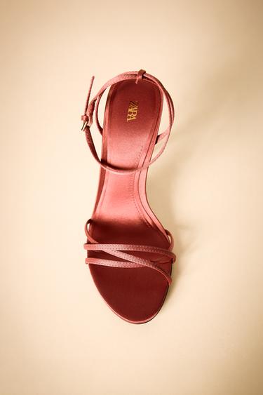 HIGH-HEEL SANDALS WITH SATIN EFFECT STRAPS - Pink by Zara