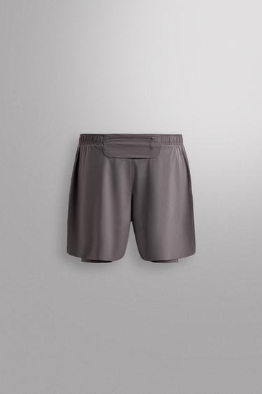 PANTALÓNS CURTOS RUNNING 2 EN 1 - Morado de Zara