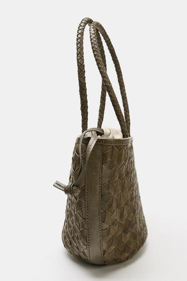 BRAIDED LEATHER SHOULDER BAG - Green by Zara - Image 3