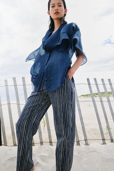 ZW COLLECTION SCARF SHIRT - Blue by Zara