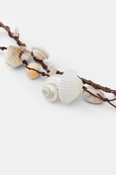 CORD BELT WITH SHELLS - Brown by Zara - Image 3