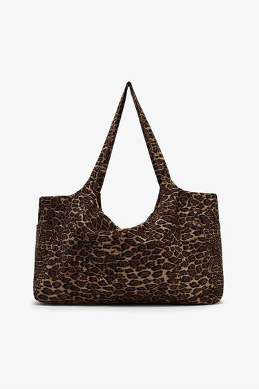 MAXI BOLSA ALGODÓN ESTAMPADO ANIMAL - Leopardo de Zara