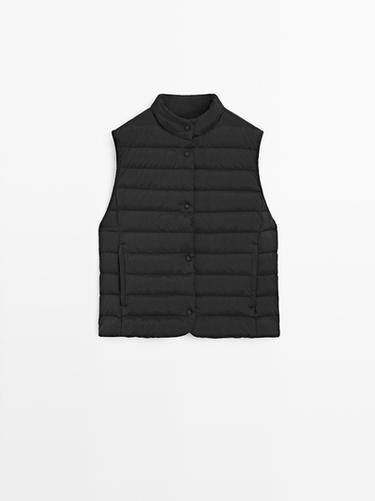 Zara Down puffer gilet - Black