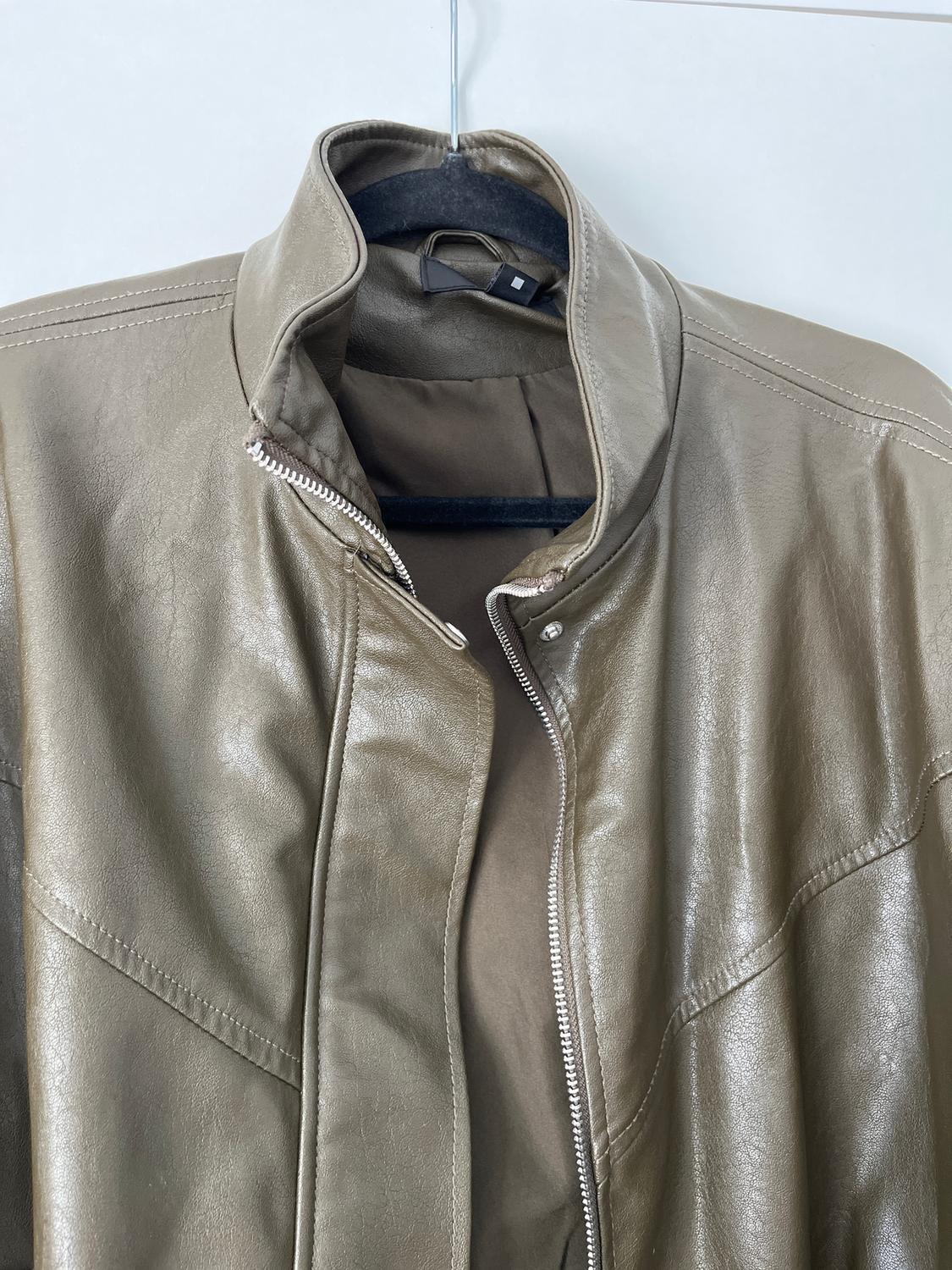 FAUX LEATHER BOMBER JACKET WITH HIGH COLLAR - Image 2
