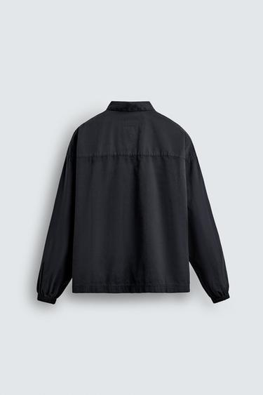 CHEMISE POLO ZIPPÉE EN JEAN - Bleu de Zara - Image 7