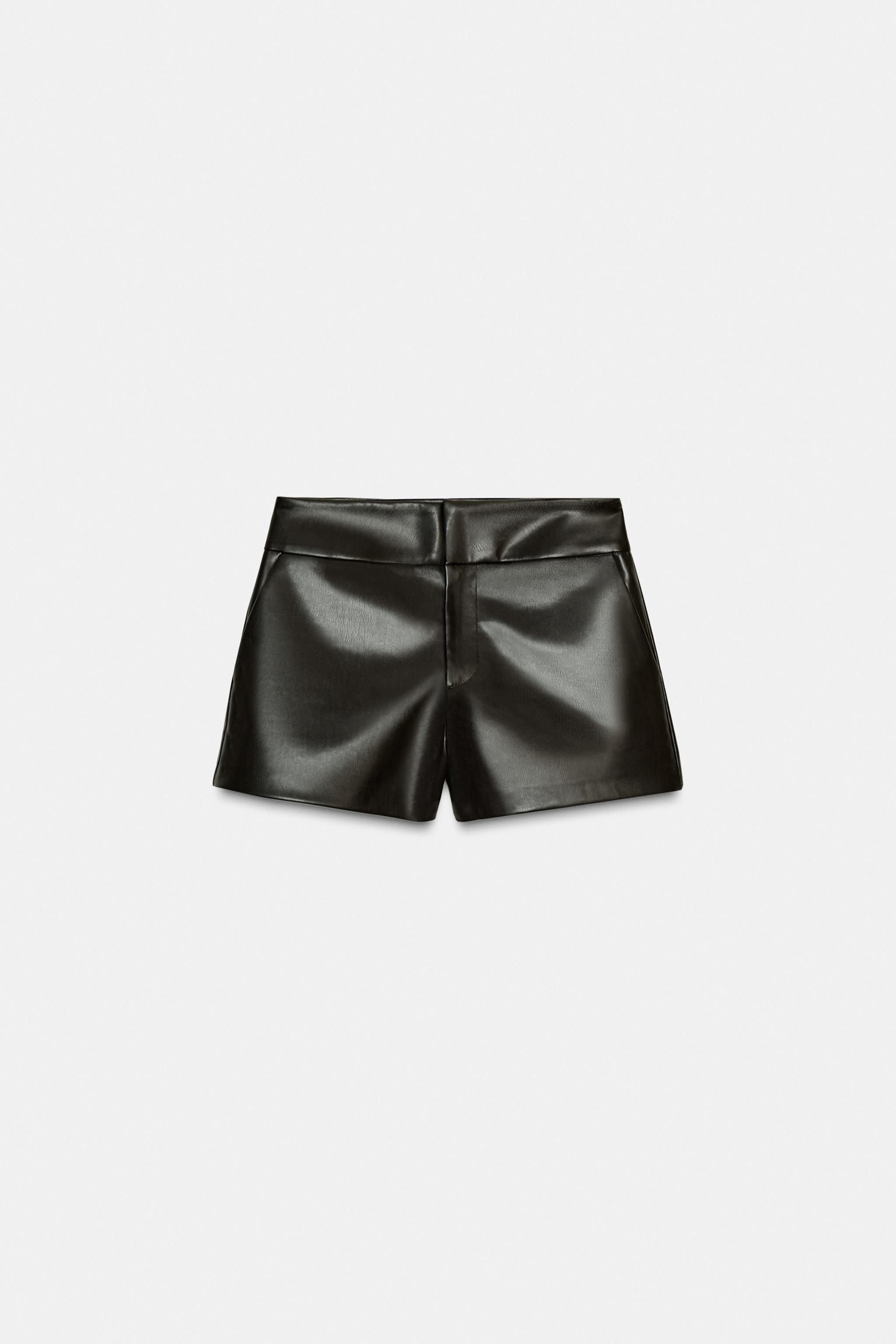FAUX LEATHER MINI SHORTS - Chocolate | ZARA Turkey