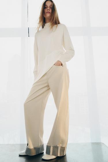 ASYMMETRIC COMBINED KNIT JUMPER - White by Zara