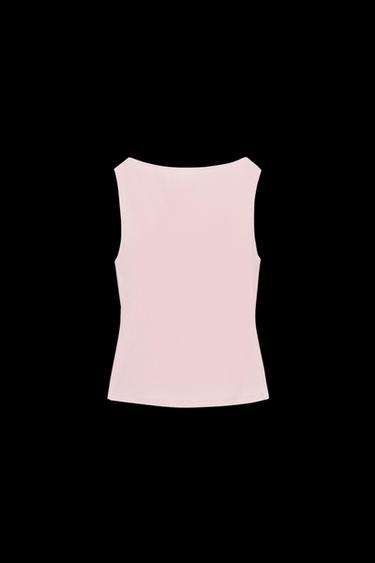 Zara SLEEVELESS FLORAL TOP - Pink