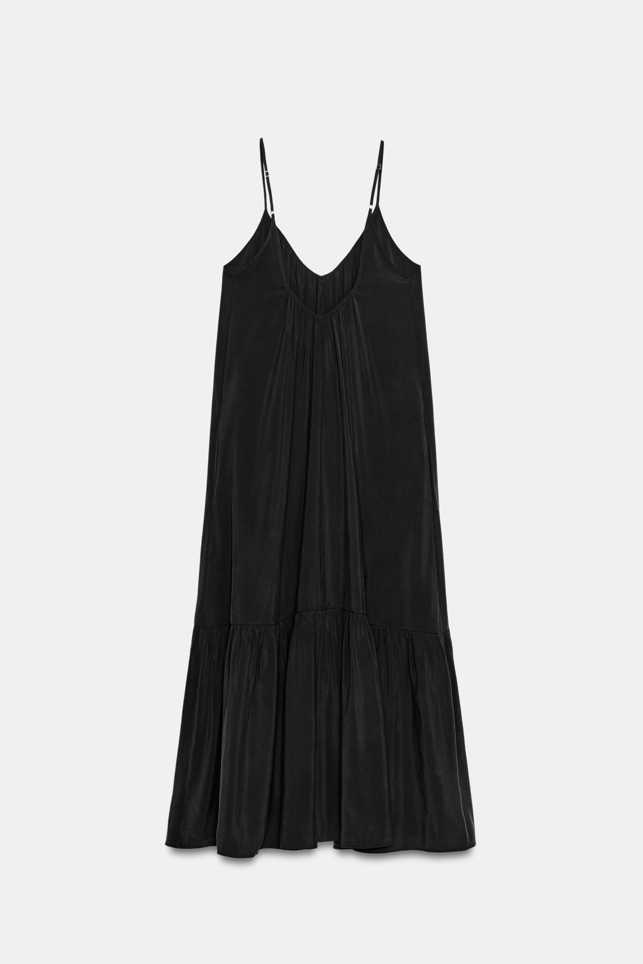 Женские платья Zara FLOWY RUFFLED MIDI DRESS — фото 4