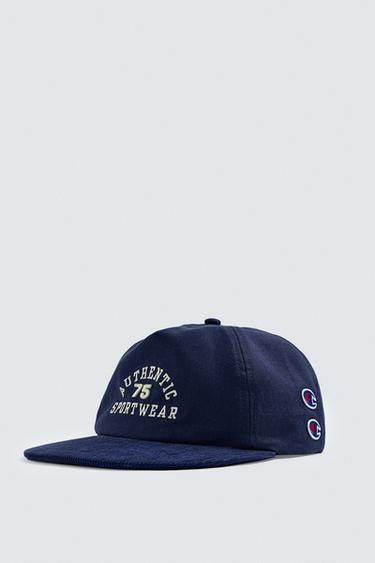 Zara CHAMPION ® X ZARA EMBROIDERED FLAT VISOR CAP - Blue