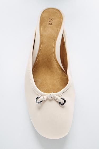 WEDGE SLINGBACK BALLET FLATS - White by Zara