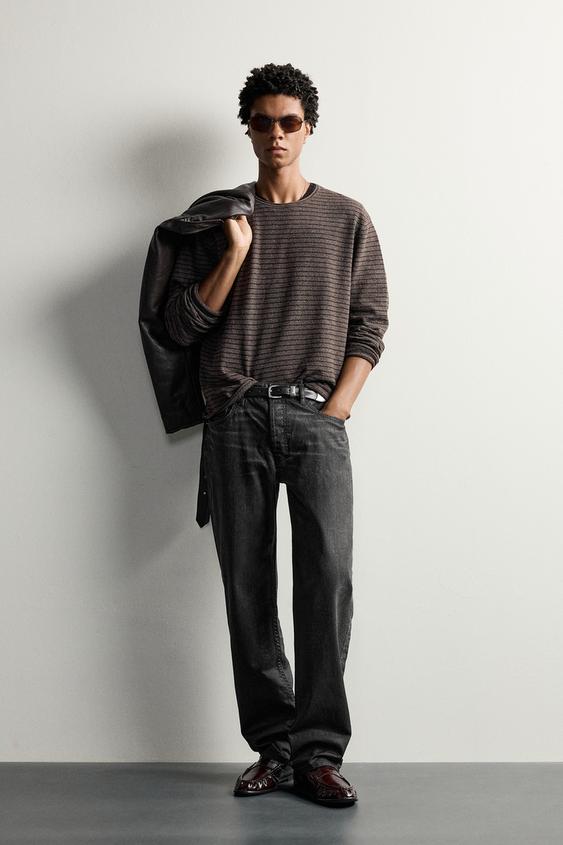 PULL RELAXED FIT À RAYURES - Marron de Zara - Image 0