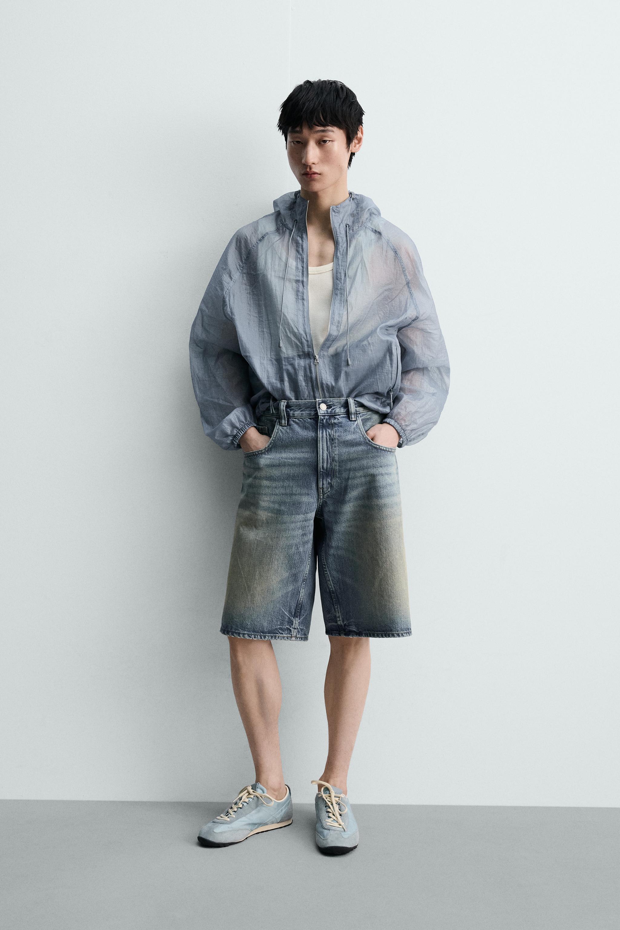 バギーフィットデニムバミューダパンツ - ブルー | ZARA Japan / 日本