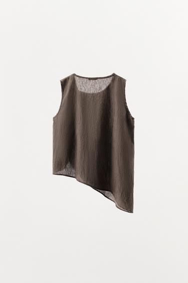 STRIPED ASYMMETRIC TOP - 178 by Zara - Image 5