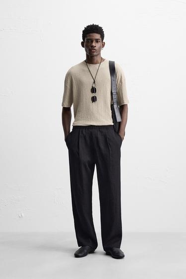 IRREGULAR TEXTURE T-SHIRT - Mid-grey by Zara - Image 0