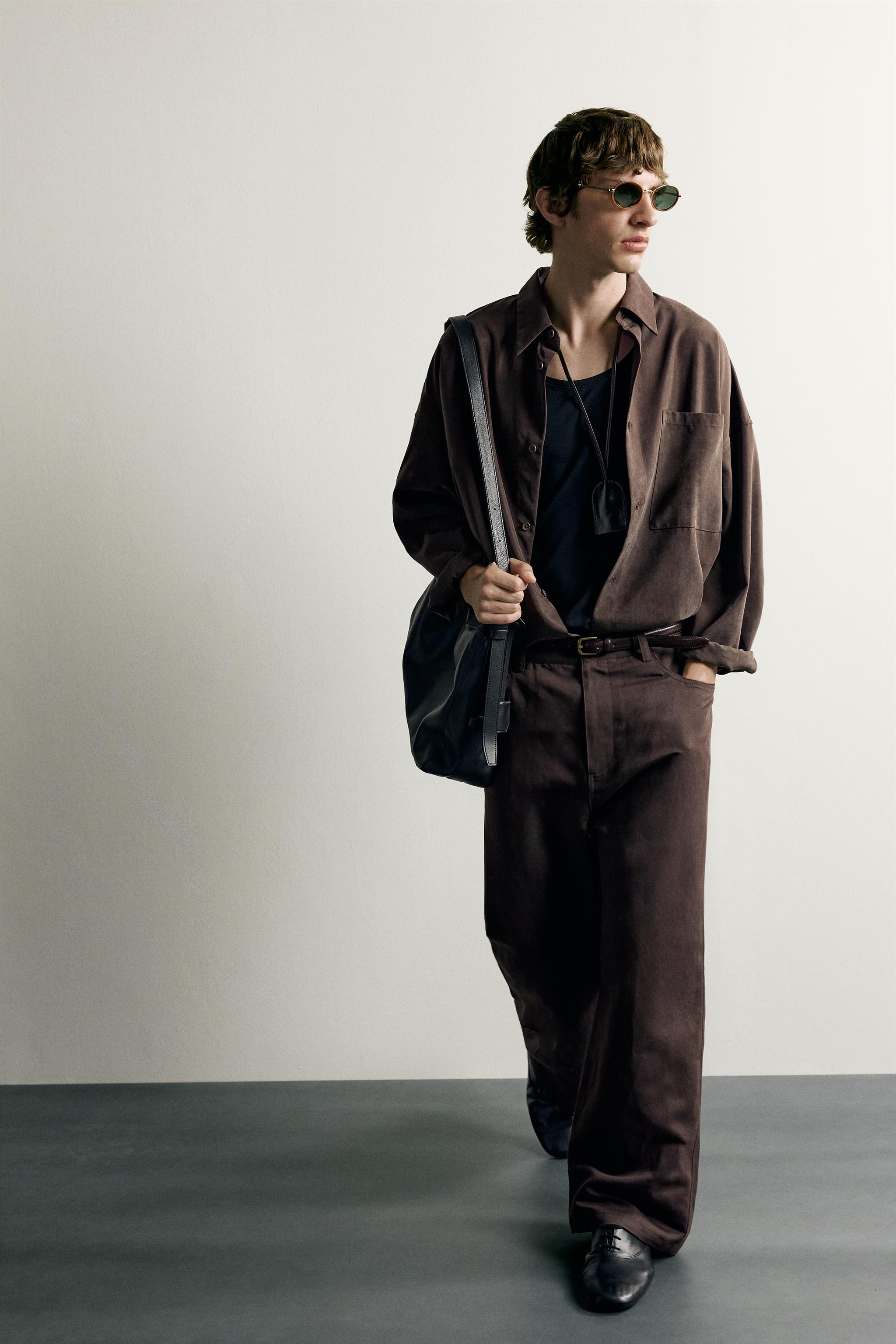 Zara PAMUK - KETEN RELAXED FIT PANTOLON görsel 6