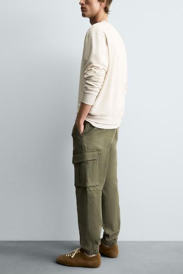 SLIM FIT CARGO TROUSERS - Khaki by Zara - Image 4